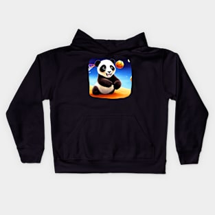 Panda Basketball on Mars Kids Hoodie